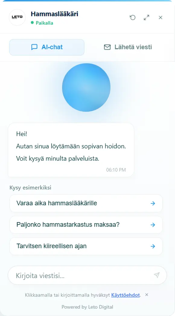 Hammaslääkäri AI-chatbot